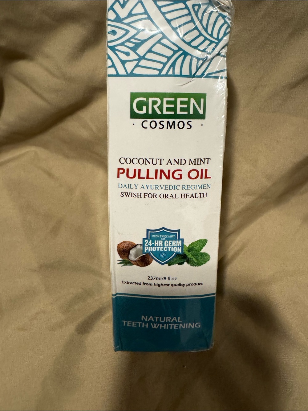 Coconut & Mint Pulling Oil – Natural Teeth Care (Green/White)